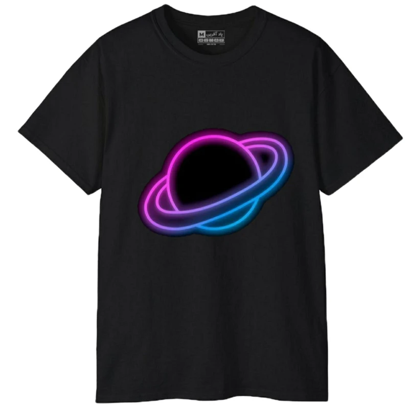 تی شرت آستین کوتاه مردانه پاد آفرین مدل سیاره زحل کهشان کد 74