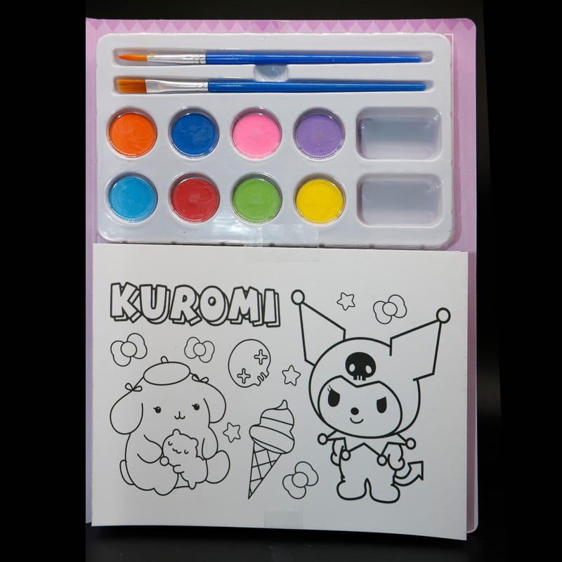 بازی آموزشی رنگ آمیزی سمید مدل دفتر نقاشی آبرنگی پالت دار طرح کرومی و ملودی کد 1000