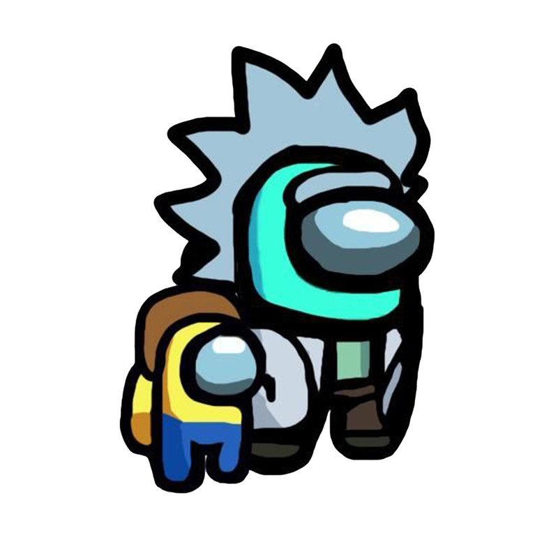 استیکر لپ تاپ و موبایل مدل بازی طزح امانگ آس ریک و مورتی Among Us Rick and Morty کد  3773