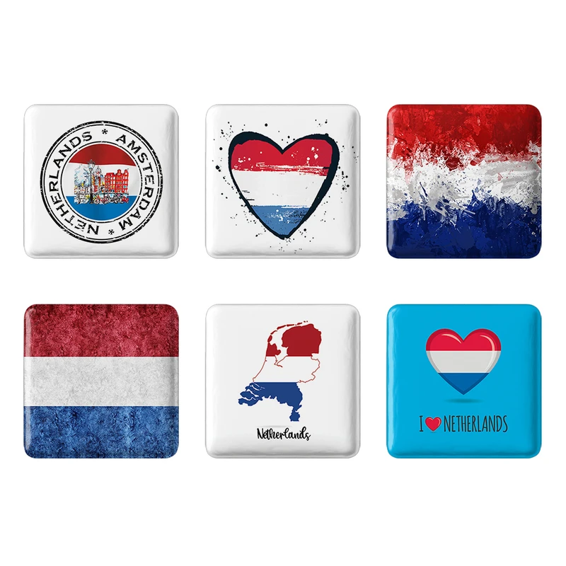 مگنت خندالو طرح پرچم هلند کد 1207B مجموعه 6 عددی