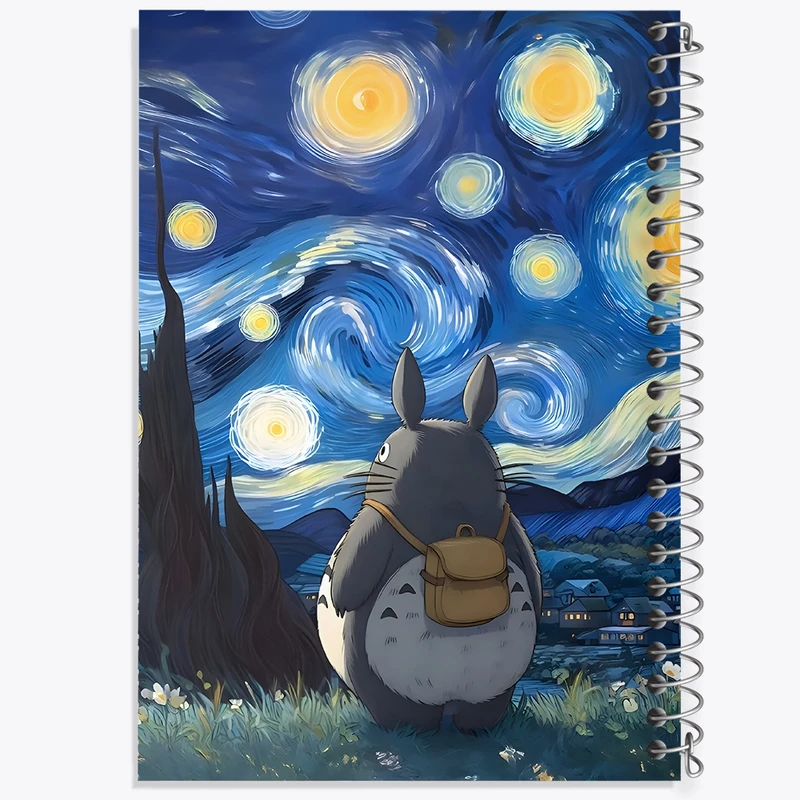 دفتر شطرنجی 50 برگ خندالو طرح توتورو و شب پر ستاره کد N4890