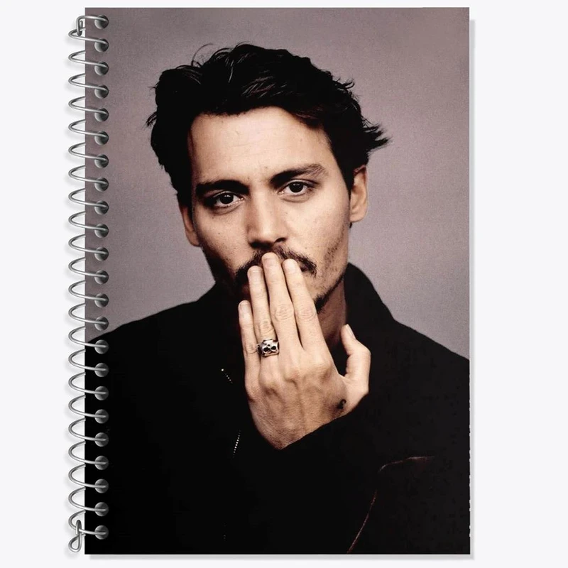 دفتر زبان 50 برگ خندالو مدل سه خط طرح جانی دپ Johnny Depp کد 3301