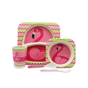 ست غذاخوری کودک 5 تکه  طرح فلامینگو کد 206