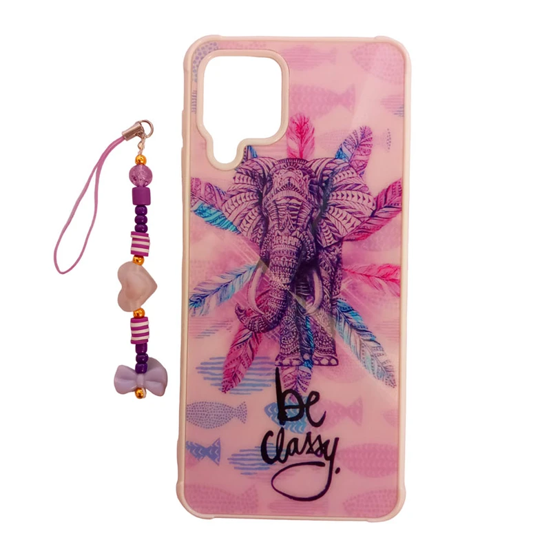 کاور طرح لیزری مدل فیل کد A10148 مناسب برای گوشی موبایل سامسونگ Galaxy A22 4G به همراه بند آویز