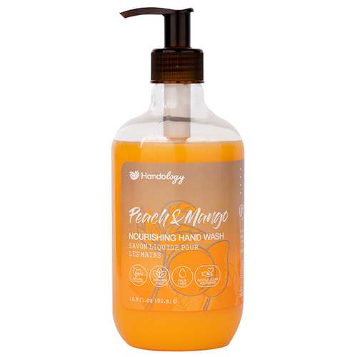 مایع دستشویی کرمی هندولوژی مدل Peaches and Mango حجم 500 میلی لیتر
