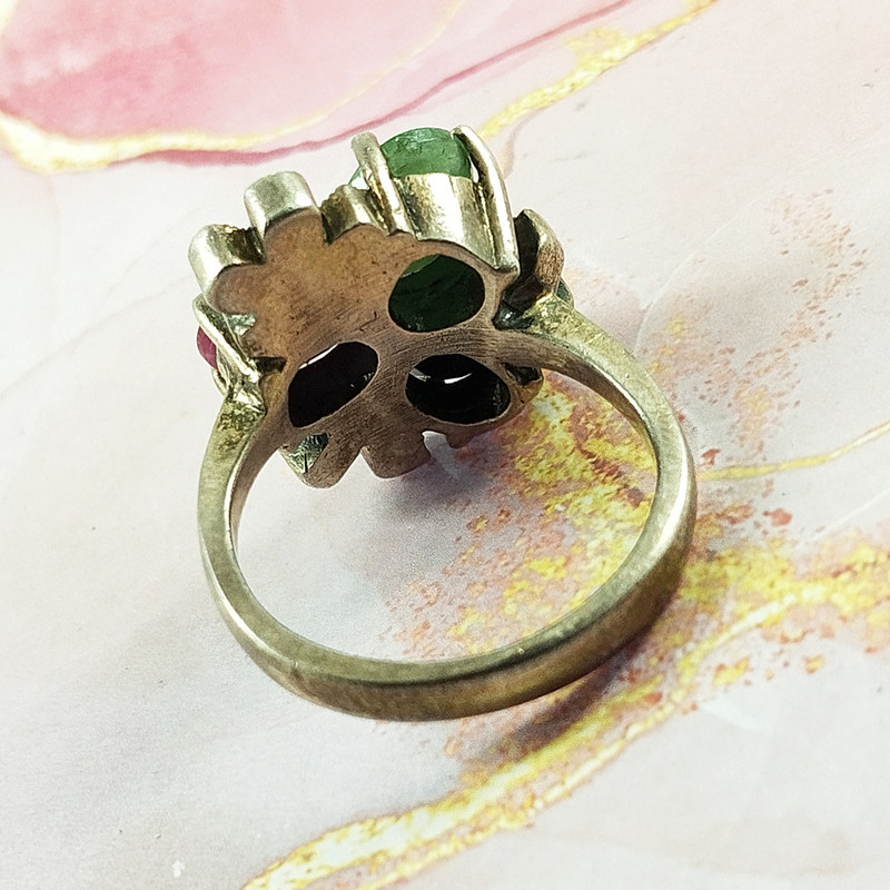 انگشتر نقره زنانه سلین کالا مدل سیاه قلم چندجواهر کد 150