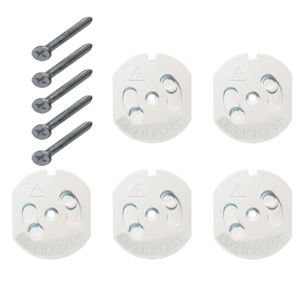 عکس شماره 3 : درپوش پریز برق کودک کاوه مدل dr-2152 بسته 5 عددی به همراه پیچ برای نصب