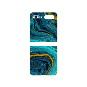 MAHOOT Turquoise marblewith golden streaks Cover Sticker for Samsung Galaxy Z Flip