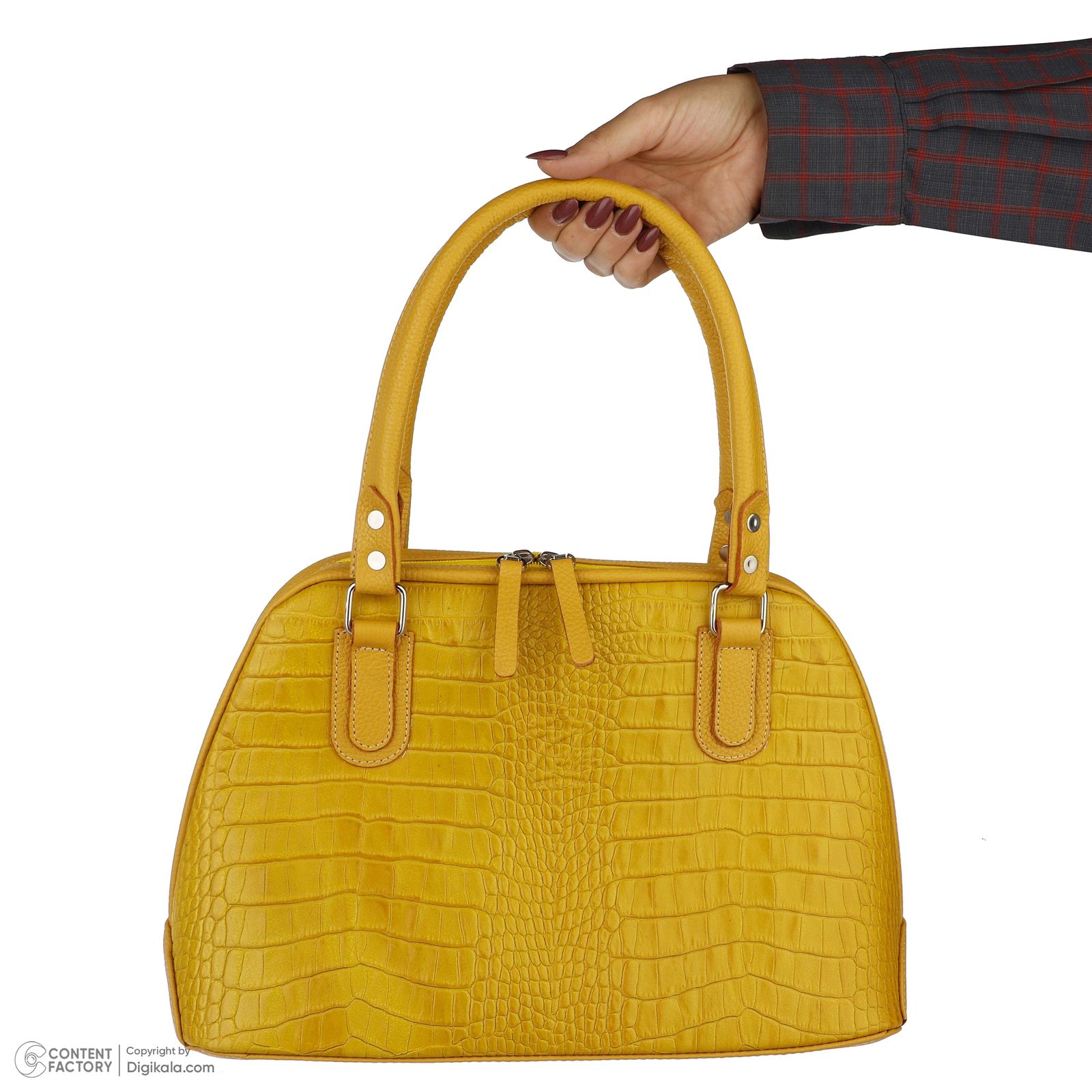 کیف دستی زنانه کایا چرم مدل K550-coroco-yellow -  - 5