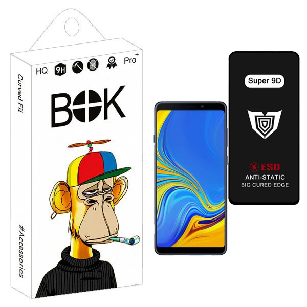 محافظ صفحه نمایش بوک مدل Super 9D مناسب برای گوشی موبایل سامسونگ Galaxy A9 2018 