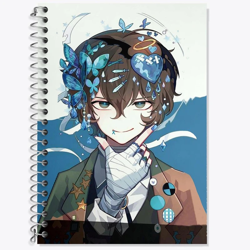 دفتر زبان 50 برگ خندالو مدل دو خط طرح دازای اوسامو انیمه سگ های ولگرد بانگو کد 10136