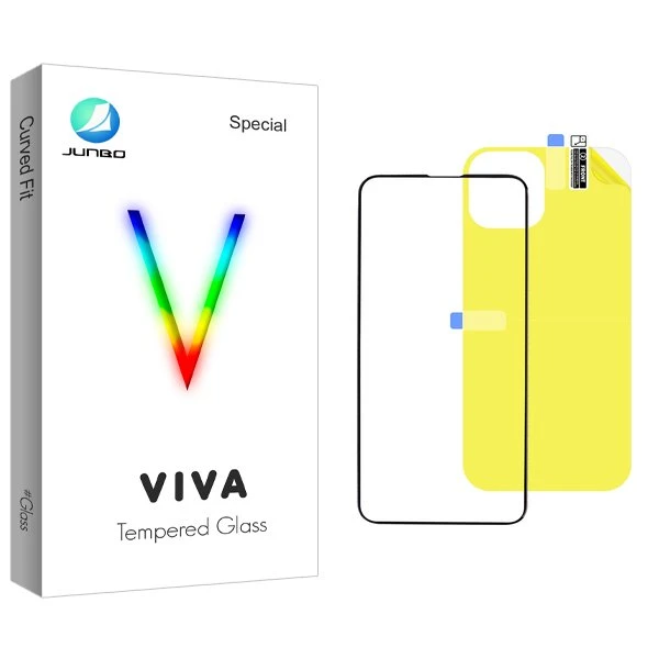 محافظ صفحه نمایش شیشه ای جانبو مدل Viva مناسب برای گوشی موبایل اپل iPhone 14  به همراه محافظ پشت گوشی