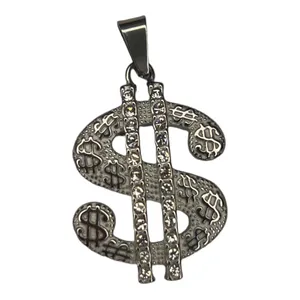 آویز گردنبند مدل دلار نگین دار
