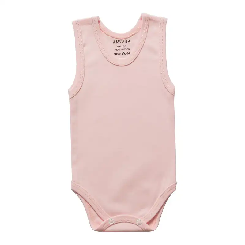 بادی نوزادی دخترانه آمورا مدل plain مجموعه 3 عددی