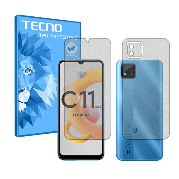 محافظ صفحه نمایش مات تکنو مدل HyMTT مناسب برای گوشی موبایل ریلمی C11 (2021) به همراه محافظ پشت گوشی