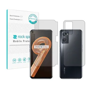 Rockspace HyGEL model transparent screen protector suitable for Realme 9i mobile phone along with the back of the phone