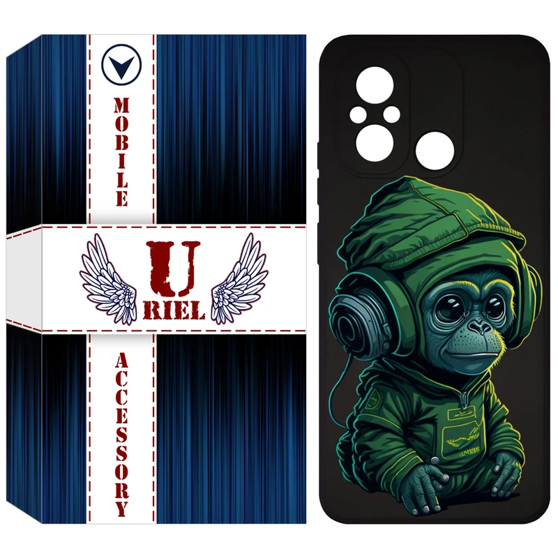 کاور یوریل مدل KSH کد 45 طرح میمون سبز مناسب برای گوشی موبایل شیائومی Redmi 12C