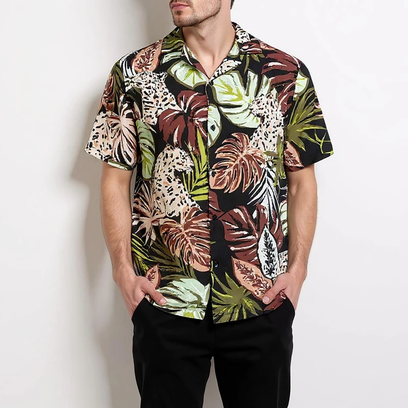 پیراهن آستین کوتاه مردانه جوتی جینز مدل هاوایی کد 3030103 چند