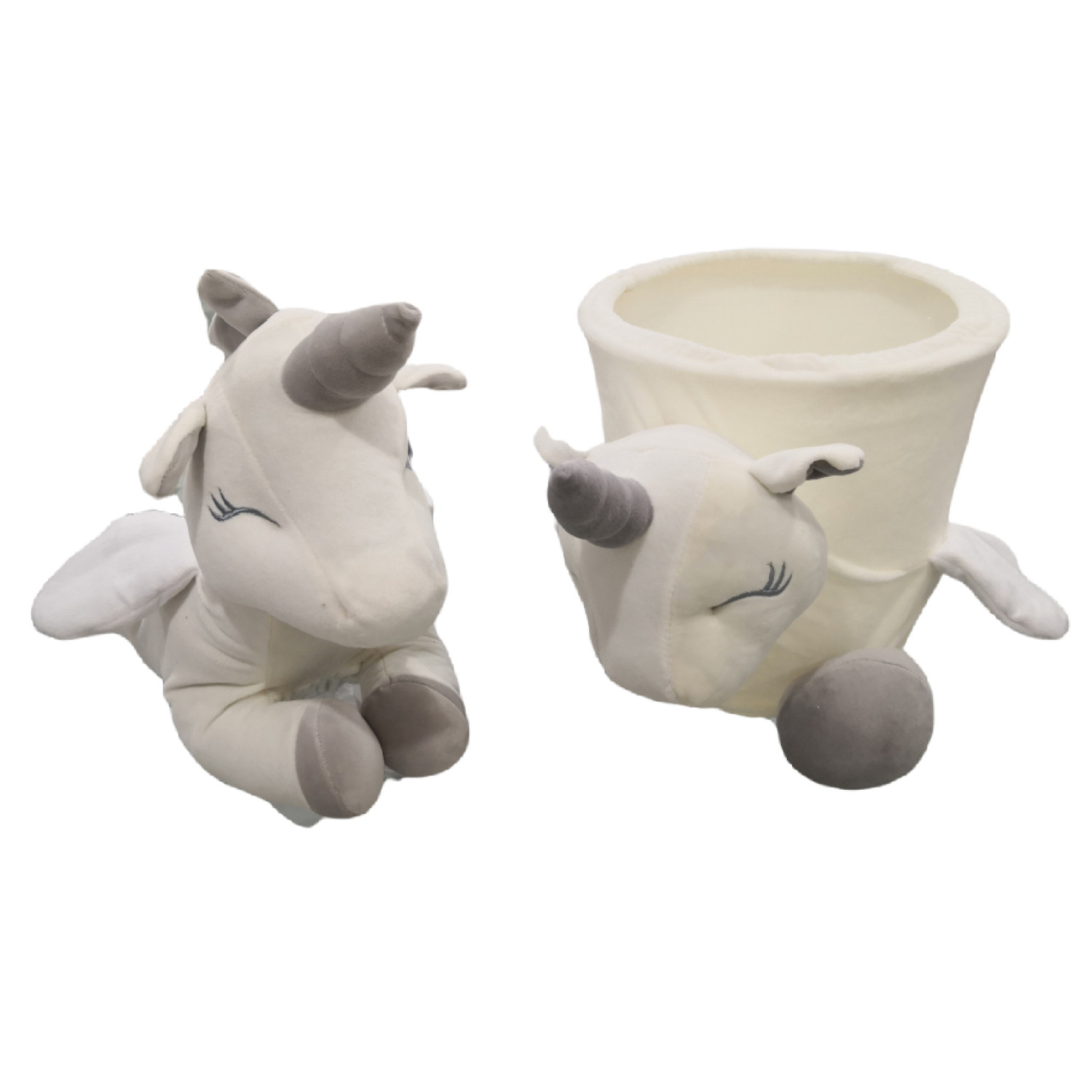 ست سطل و جادستمال کاغذی اتاق کودک مدل یونی کورن