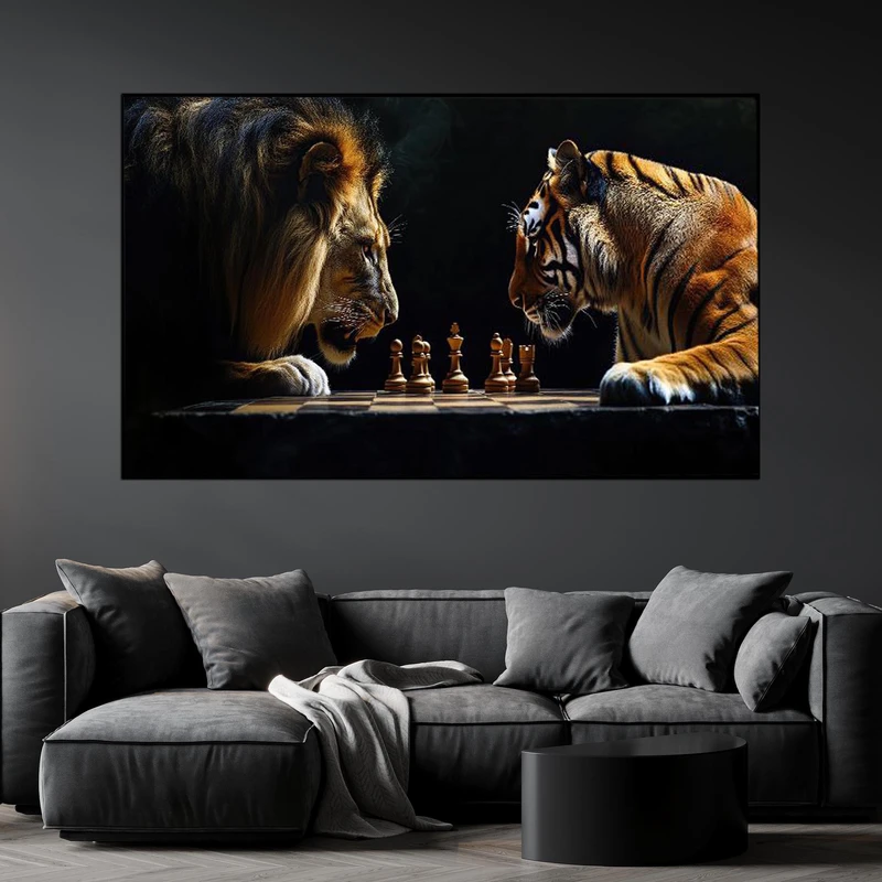 تابلو آتریسا طرح شیر و ببر مدرن مدل AT00733 