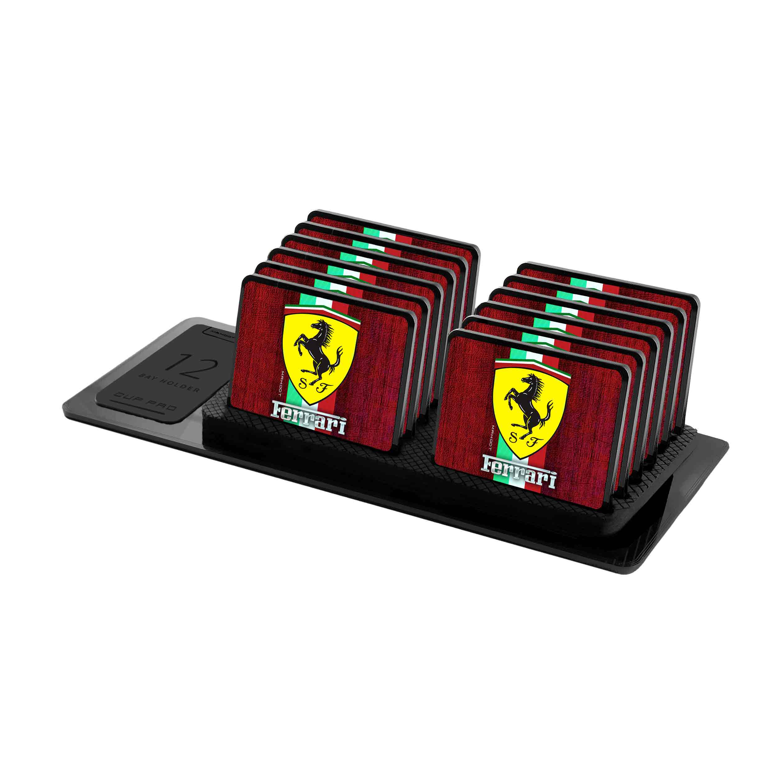 زیر لیوانی ماهوت مدل Ferrari بسته 12 عددی