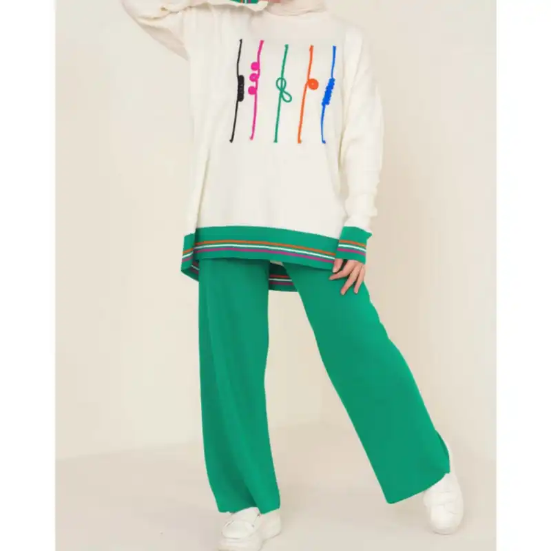 ست تونیک و شلوار زنانه مدل بافت 21