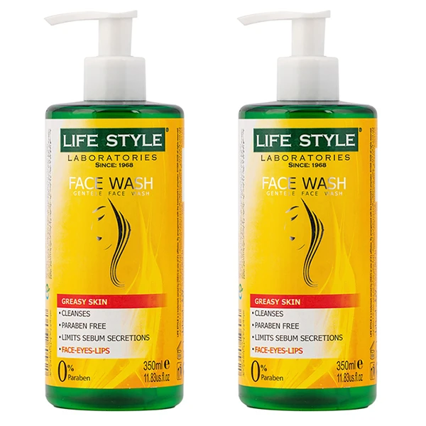 ژل شستشو صورت لایف استایل مدل عصاره چای سبز حجم 350 میلی لیتر مجموعه دو عددی