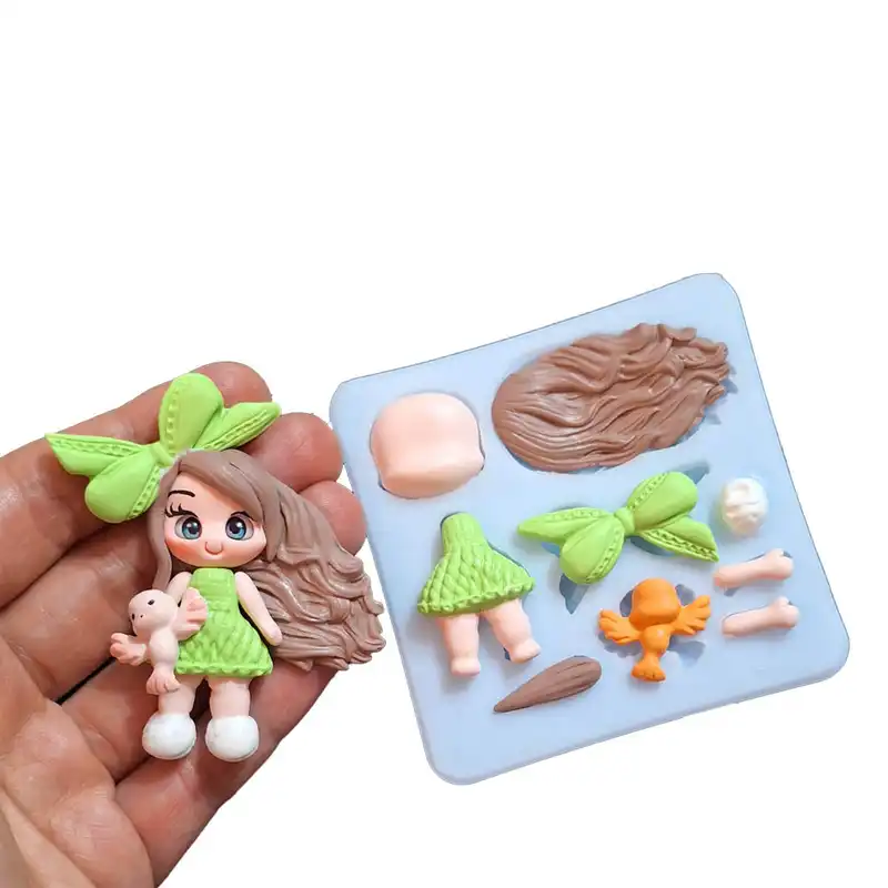 قالب مدل پیکسل خمیری دختر پاپیونی