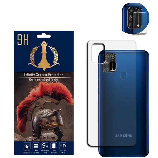 محافظ لنز دوربین اینفینیتی مدل M31 مناسب برای گوشی موبایل سامسونگ GALAXY M31 به همراه محافظ پشت گوشی