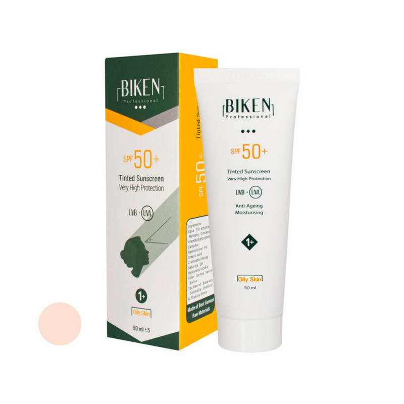 کرم ضد آفتاب رنگی بیکن +SPF50 شماره +1 محافظ UVA ،UVB، مناسب پوست چرب حجم 50 میلی‌لیتر