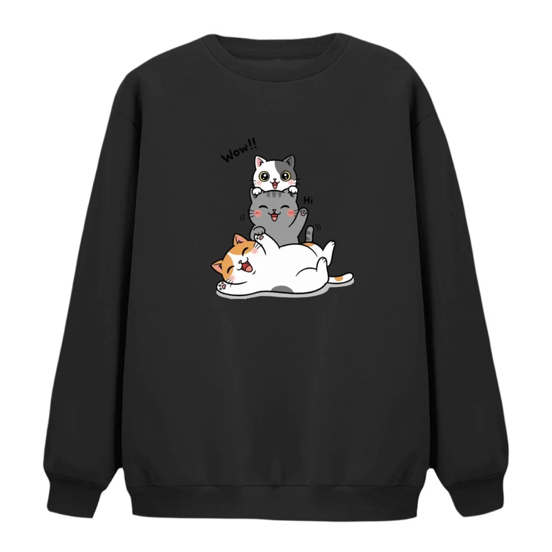 سویشرت زنانه مدل سه گربه 