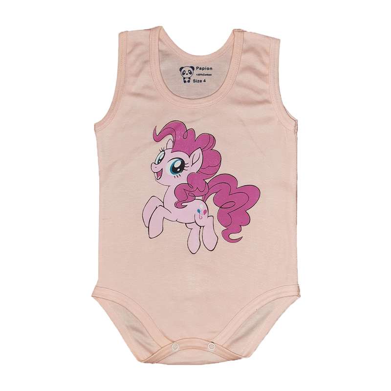 بادی نوزادی مدل اسب رنگ صورتی