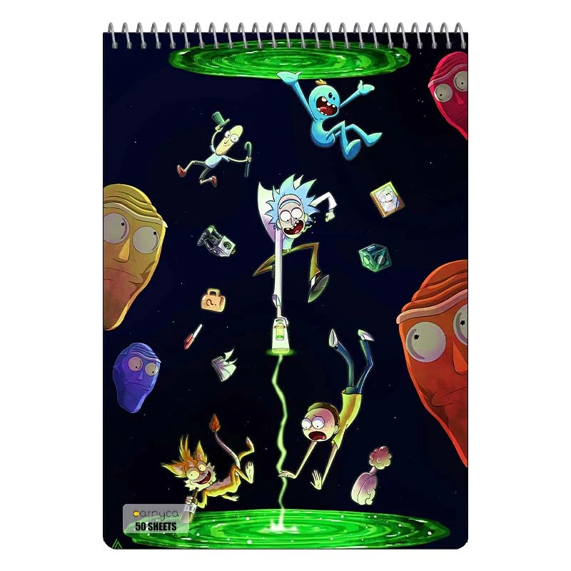 دفتر نقاشی 50 برگ سیمی کارنیکا طرح ریک و مورتی Rick and Morty کد 70956