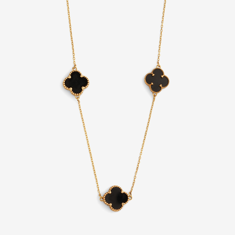 گردنبند طلا 18 عیار زنانه با زنجیر طرح ونکلیف سین سان مدل A77