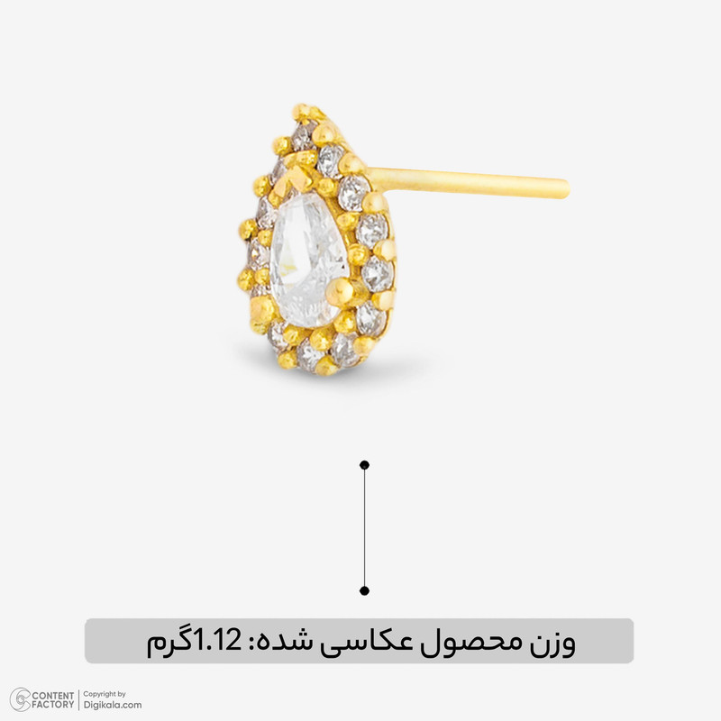 گوشواره میخی طلا 18 عیار زنانه وی گالری مدل EARRINGS کد 48 - 6