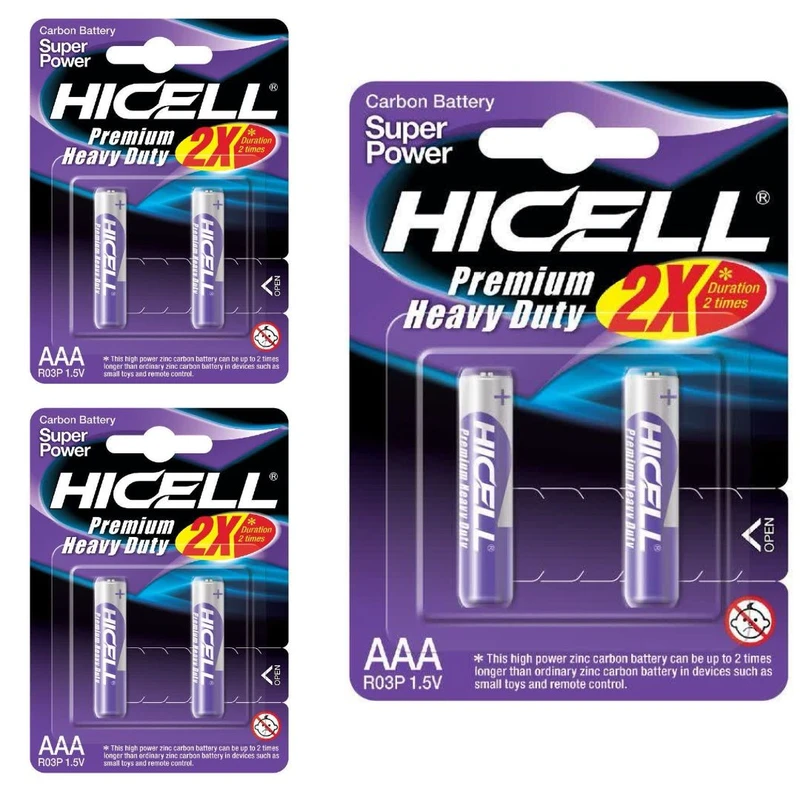 باتری نیم قلمی هایسل مدل SUPER POWER بسته ۶ عددی