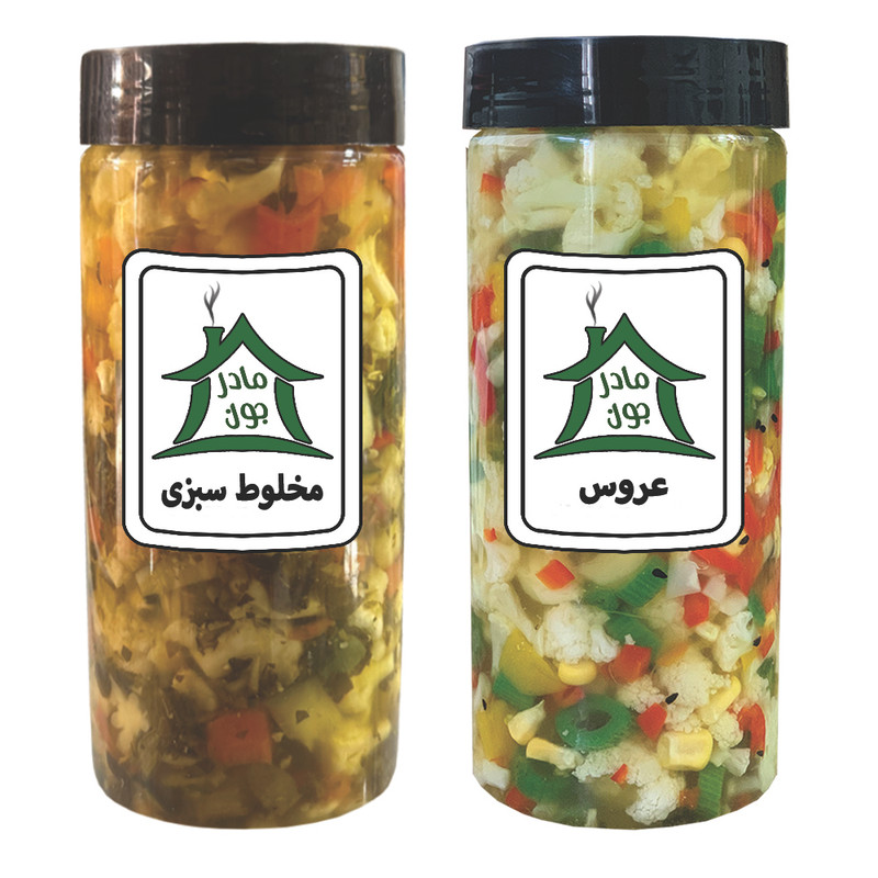 ترشی عروس و ترشی مخلوط با سبزی خونه مادرجون بسته 2 عددی