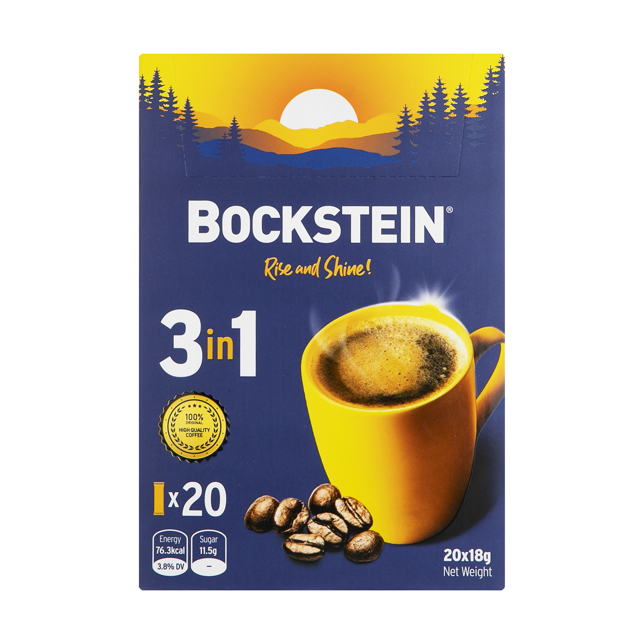 پودر قهوه فوری 1×3 بوکشتاین - 18گرم بسته 20 عددی