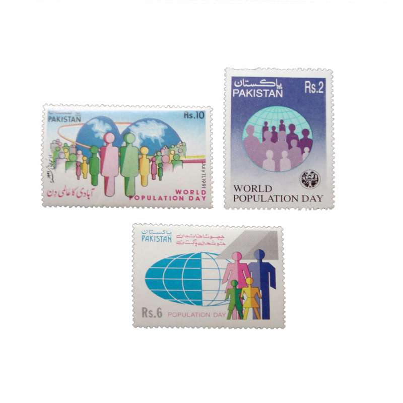 تمبر یادگاری مدل روز جهانی جمعیت کد DS2298 مجموعه 3 عددی