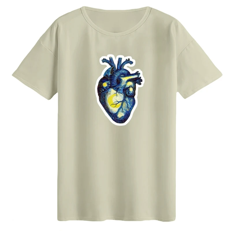 تی‌شرت لانگ آستین کوتاه زنانه مدل قلب مینیمال کد03