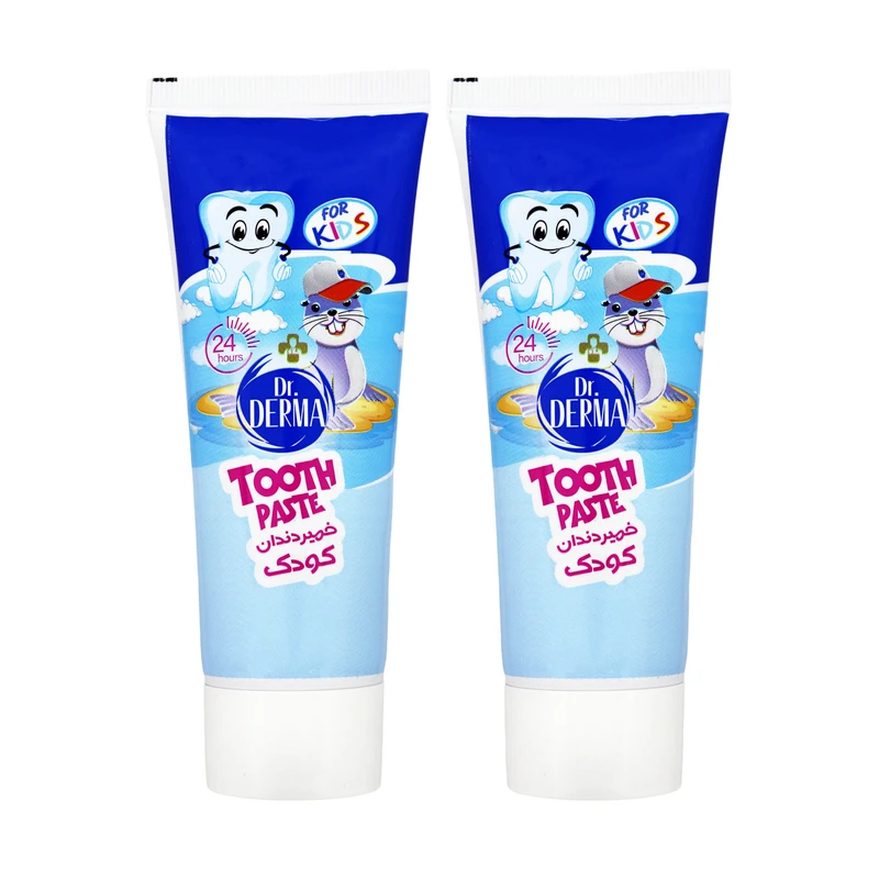 خمیردندان کودک دکتر درما مدل Boys حجم 75 میلی لیتر مجموعه 2 عددی