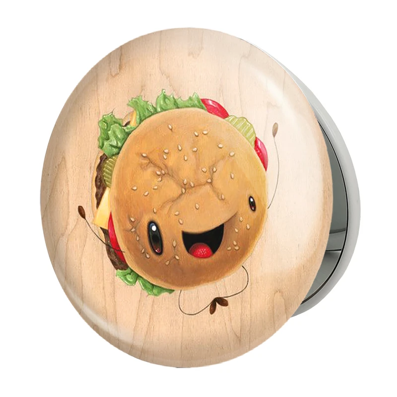 آینه جیبی خندالو طرح فست فود مدل تاشو کد 31054