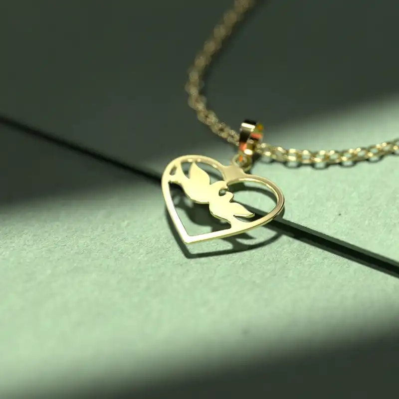 گردنبند طلا 18 عیار زنانه مدوپد مدل  طرح قلب کد S1025