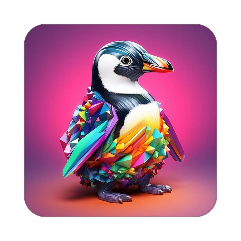 زیر لیوانی کاکتی طرح حیوانات رنگی مدل mp25273