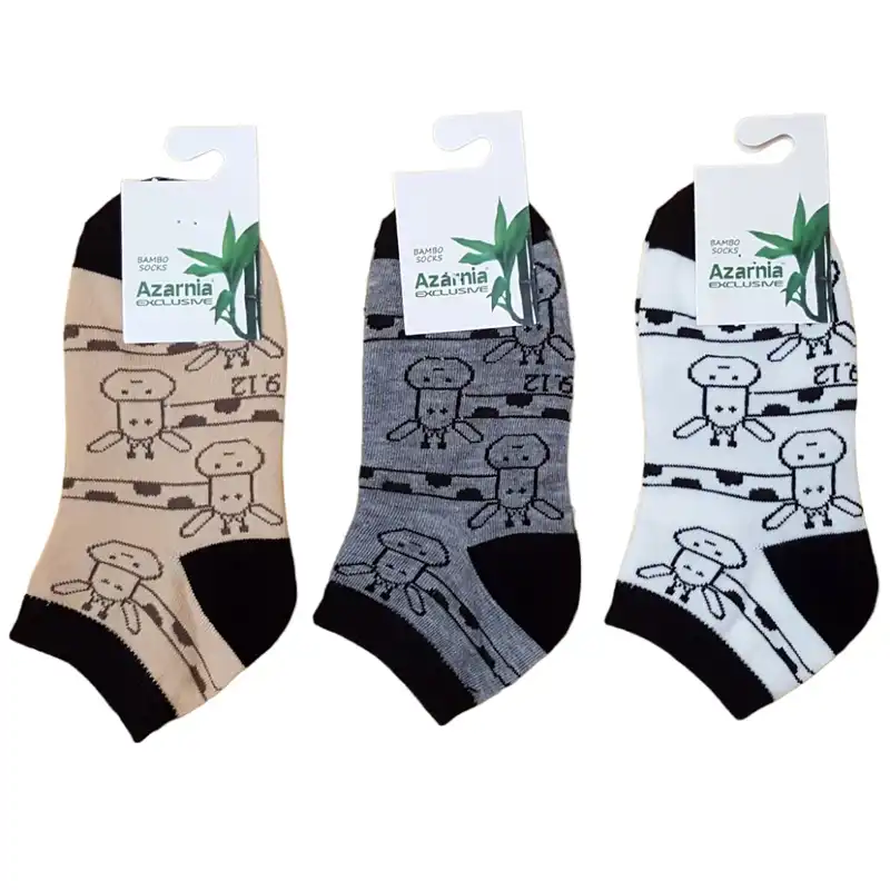 جوراب پسرانه بامبو مدل زرافه کد 061 مجموعه 3 عددی