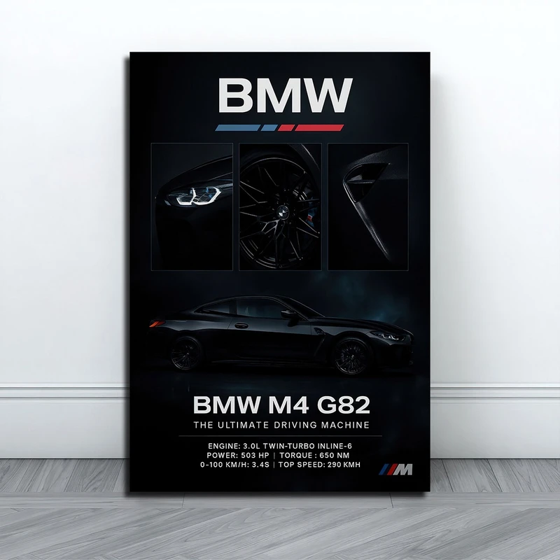 تابلو شاسی بکلیت طرح ماشین BMW M4 G82 مدل SH-S10693