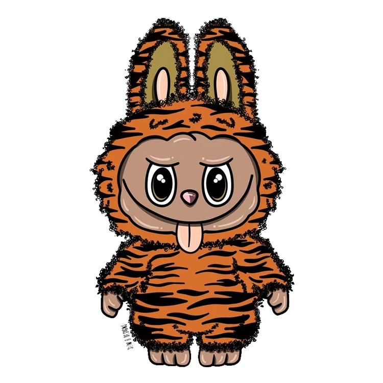 استیکر پارچه و لباس پاد آفرین مدل عروسک لبوبو Labubu کد S2137