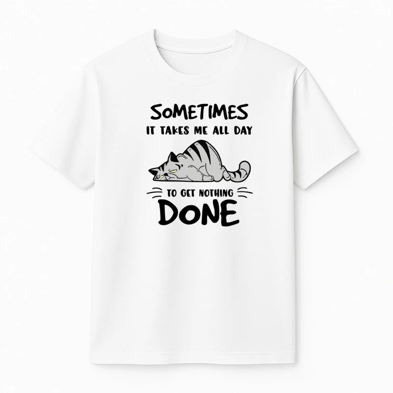 تی‌شرت آستین کوتاه دخترانه مدل گربه خوابیده کد v1 