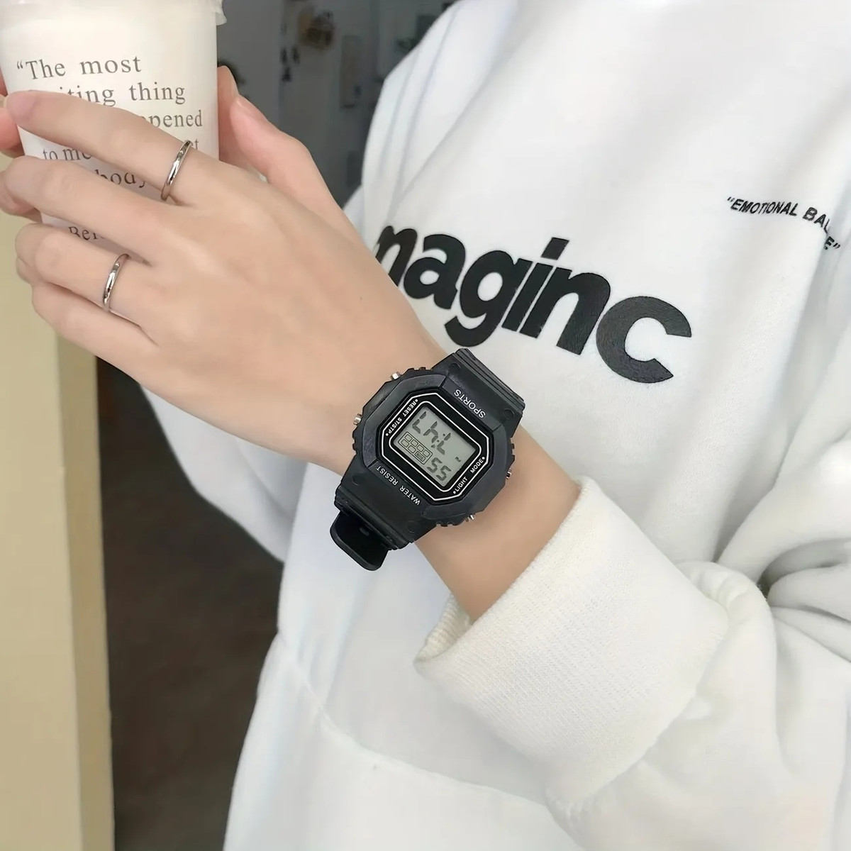 ساعت مچی دیجیتال مدل بند سیلیکونی کرنومتردار کد 1