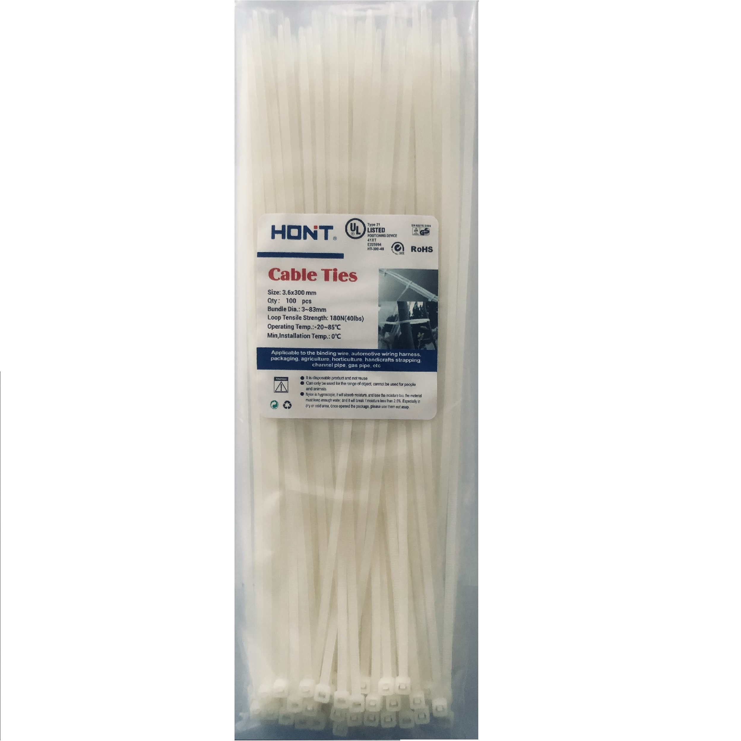 بست کمربندی هونت مدل HT-3.6X300W بسته 100 عددی